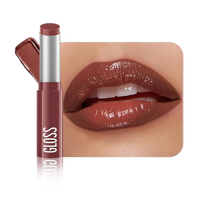 Brown Honey Tinted Lip Stain Lip Balm Lip Gloss Lipstick, Sheer Hydrating Lip Stains Tint, Moisturizing Lip Color for All Skin Tones, Nourishing Lip Balm with a Hint of Natural Black Cherry