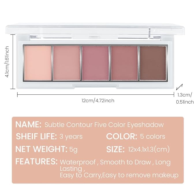 Mini Matte Rose Nude Eyeshadow Palette – Dusty Rose, Mauve Pink & Cocoa Brown Neutral Eye Shadow, High-Pigment Blendable Long-Lasting Soft Glam Pink Brown Makeup for Daily Natural Looks & Mature Eyes