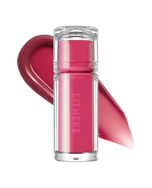 EITHER& Dewy Syrup Tint 08 – Cherrology | Vibrant & Fresh Color Lip Tint, All-Day Juicy Glow, Smudge-Proof, Hydrating, Long-Lasting, Non-Sticky Formula (4.3g)