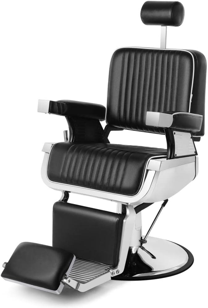 Artist hand Barber Chair Barbershop Chairs Hydraulic Recline Barber Chairs Salon Chair for Hair Stylist Tattoo Chair Barber Salon Equipment(Black1)