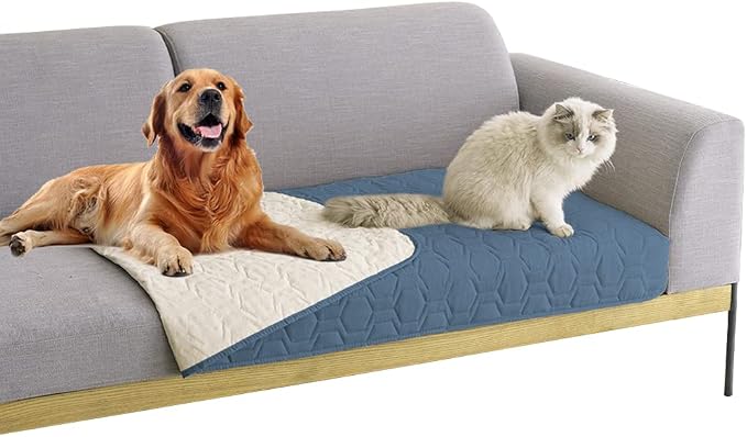 Tcksstex Waterproof and Non-Slip Dog Bed Cover and Pet Blanket Sofa Pet Bed Mat ，car Incontinence Mattress Protectors Furniture Couch Cover for Most Cats Dogs, Pets（30x70- Navy Blue）