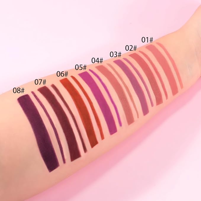 Gel Lip Liner Pencil for Women, Nude Pink Matte Long Lasting Lip Liner Lipstick 24 Hour, High Pigmented Lips Makeup Retractable Liners Waterproof Smudge Proof, Vegan & Cruelty-Free 01