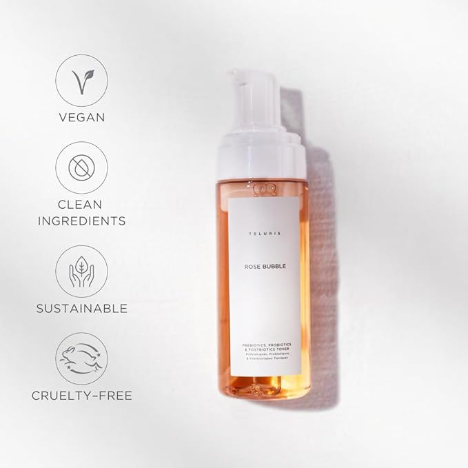 Rose Bubble Pre, Pro & Postbiotics Toner - Balancing microbiome Toner with Super-Absorbing Rose Bubble (150ml)