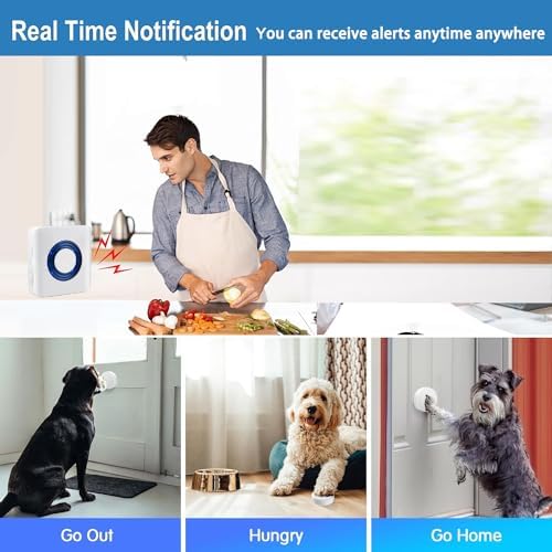 Dog Door Bell, Dog Bells to Go Outside, Dog Doorbell for Potty Training, Door Bell for Dogs with Waterproof Large Touch Area Button,Long Range, 58 Chimes (White, 1 Receiver 1 Transmitter)