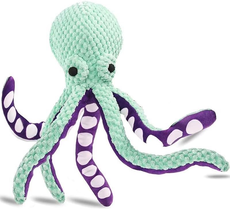 Plush Octopus Dog Toy Bite Resistant InteracPet Plush Toy Cat Dog Plush Squeaky Toy Octopus Shell Puzzle Toy Bite Resistant Interactive Pet Dog Teeth Cleaning Chew Toy for Small and Medium Dog