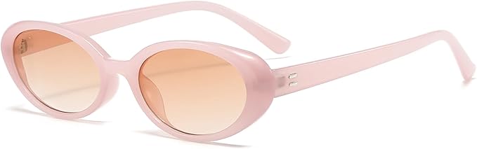 Breaksun Retro Oval Sunglasses for Women Men Fashion Small Oval Sunglasses 90s Vintage Shades