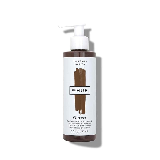 dpHUE Gloss+, Light Brown - 6.5 oz (8-12 Applications) - Semi-Permanent Hair Color & Conditioner - Lasts Up to Eight Washes - Paraben, SLS & SLES Sulfate Free - Vegan, Leaping Bunny Certified