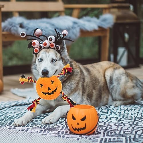 PUPTECK Halloween Dog Squeaky Chew Toys 3 Pack