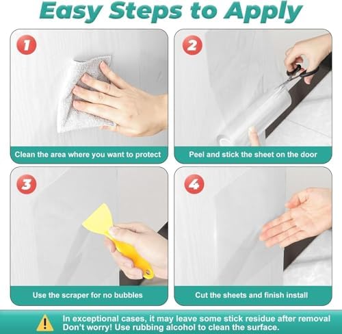 FTSTC Door Protector from Dog Scratching, [Thicken Vinyl] Heavy Duty Claw Guard Door Protector, Flexible Couch Corner Door Claw Shield for Cat, Anti-Scratch Guard for Furnitures(130in X 8.3in)