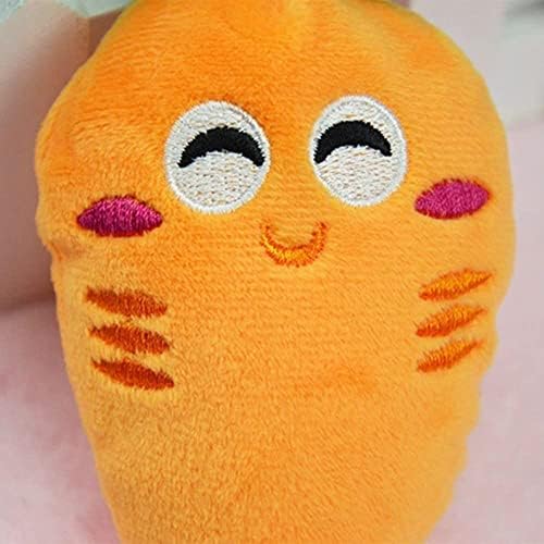 4 Pcs Soft Dog Toys Cute Carrot Plush Chew Squeaker Plush Dog and Cat Toys with Multi-Squeaks Sound Pet Puppy Supplies