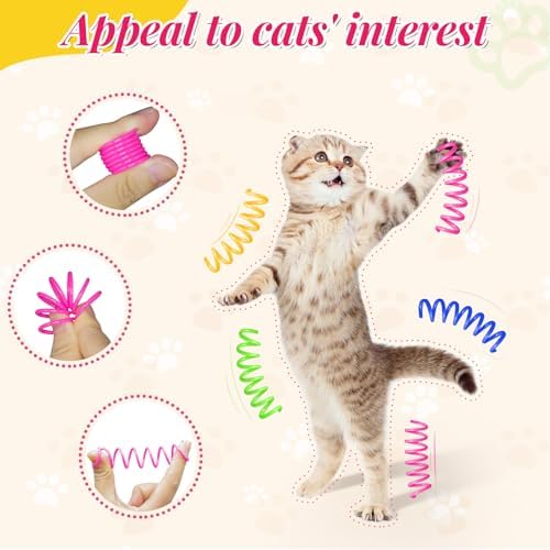 Cat Spiral Spring Toy，320PCS Interactive Indoor Colorful Springs for Kitten Hunting Swatting Biting