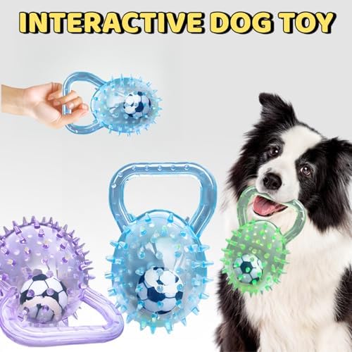 Tough Dog Ball Toy Durable Interactive Fetch Toys Strong Rubber Tennis Ball Included Squeaky Floating Chew Toy for Medium Large Breeds (Blue)