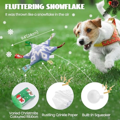 Nocciola 3 Pack Christmas Dog Toys, Interactive Crinkle Dog Squeaky Toys, Plush Dog Toys for Christmas, Christmas Toys for Puppy Small Medium Large Dogs & Aggressive Chewers