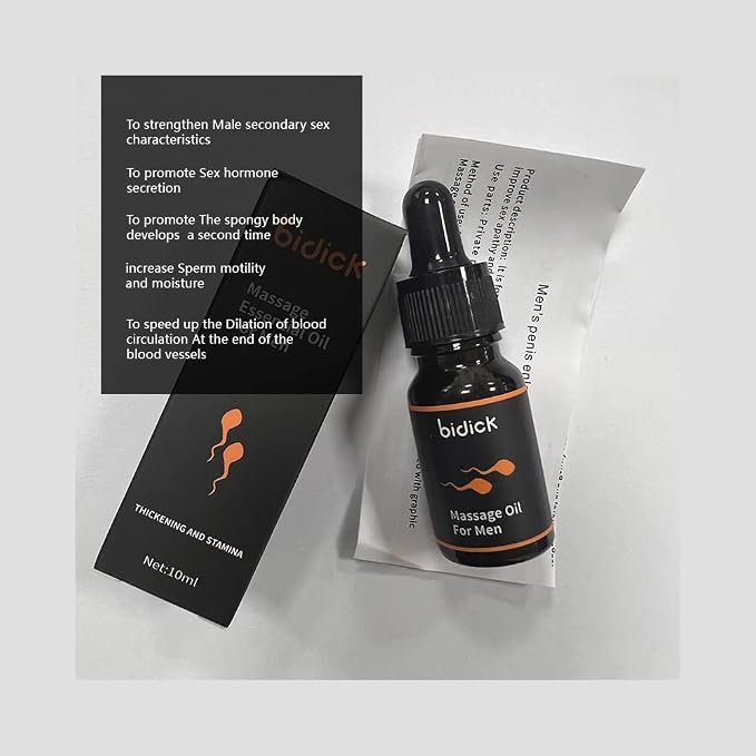 Men Energy Massage Essential Oil for Sex, Enlarge and Permanent Thickening Growth Pills Increase Dick Liquid for Health Care, Delay Performance Boost Strength (10ml)