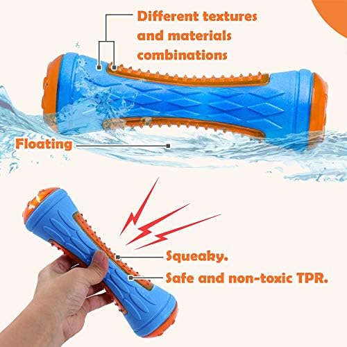 Dog Squeaky Toys, Pool & Beach Toys for Interactive Fetch & Play, TPR