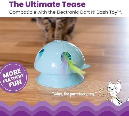 Catstages Dart N' Dash Replacement Feathers for Cat Track Toy – 10 Pack of Colorful Feathers for Interactive Play, Teasing & Mental Stimulation