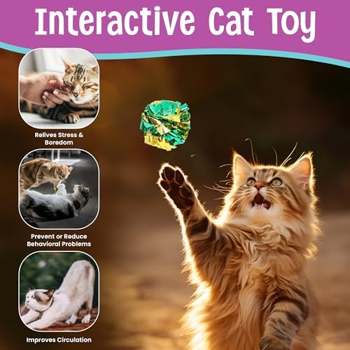 SPOT Ethical 1-1/2-Inch Mylar All Breed Sizes Balls Cat Toys, 4-Pack for All Breed Sizes