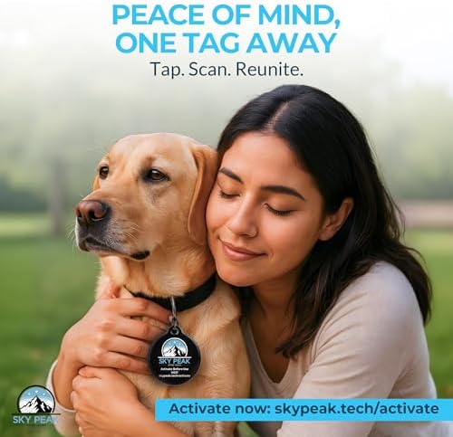 Smart Tag One™ Pet ID Tag by Sky Peak – Smart Dog Tag with QR Code + NFC Digital ID | Instant Lost Pet Alerts | No Batteries, No App | Waterproof Dog & Cat Tag