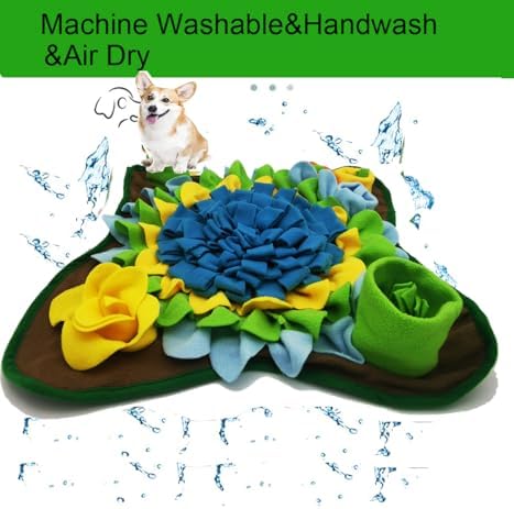 Dogs Snuffle Mat Pet Feeding Mats Puppy Sniffing Pad ,Cat Doggies Interactive Puzzle Toys for Multiple Breeds Encourages Natural Foraging Skills,Training and Stress Release (Blue-01)