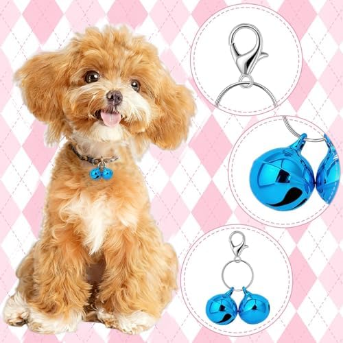 PETKNOWS 6 Pack Pet Bells for Dog Cat Collars, with Metal Keychain Clip
