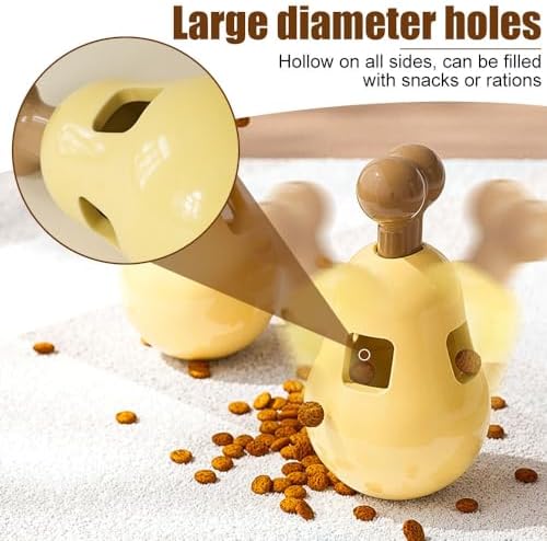 Dog Puzzle Toy, Wobble Chicken Leg Cat Chew Toy with Food Dispenser Holes Fun Pet Slow Feeder for Dogs Cats Interactive Training
