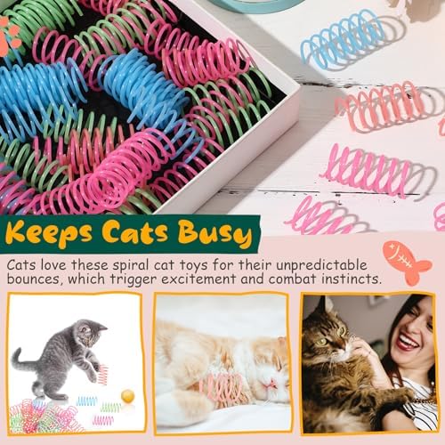 Sosation 300 Pcs Glow in The Dark Springs Cat Toys Kittens