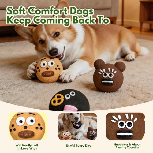 Soft Latex Squeaky Dog Toys for Enrichment, Puppy Chew Toy for Teething-3''