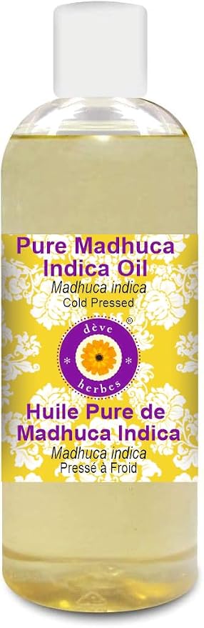 Deve Herbes Pure Madhuca Indica Oil (Madhuca Indica) Cold Pressed 200ml (6.76 oz)