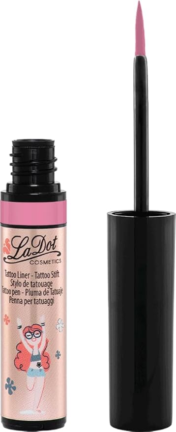 LaDot Temporary Tattoo Liner Pen – Fine Tip Waterproof Body Art Marker for Drawing Custom Skin Designs – Ideal for Temporary Tattoos, Festivals, Parties & More (Pink)
