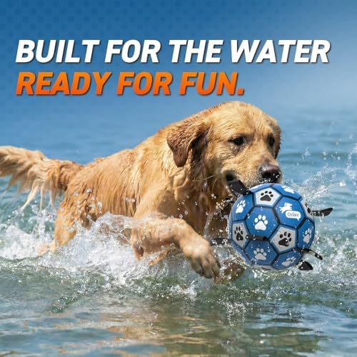 QDAN Dog Balls Toys, Soccer Ball with Straps, Herding Ball Toy, Puppy Toy