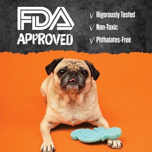 BULLYMAKE Toss N Treat Pie Dog Toy, Treat Dispensing, Tough Rubber Dog Toy