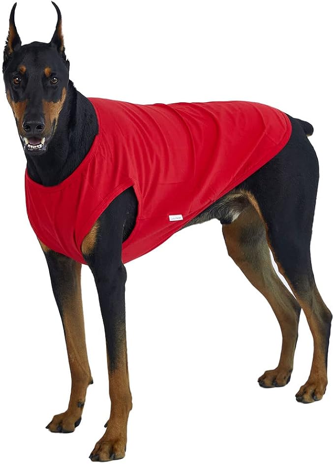 Dog Sleeveless Tank Top Cotton Shirts for Dogs Plain Sleeveless T-Shirts Soft Breathable Cool Dog Shirt pet Clothes (4X-Large, Red)