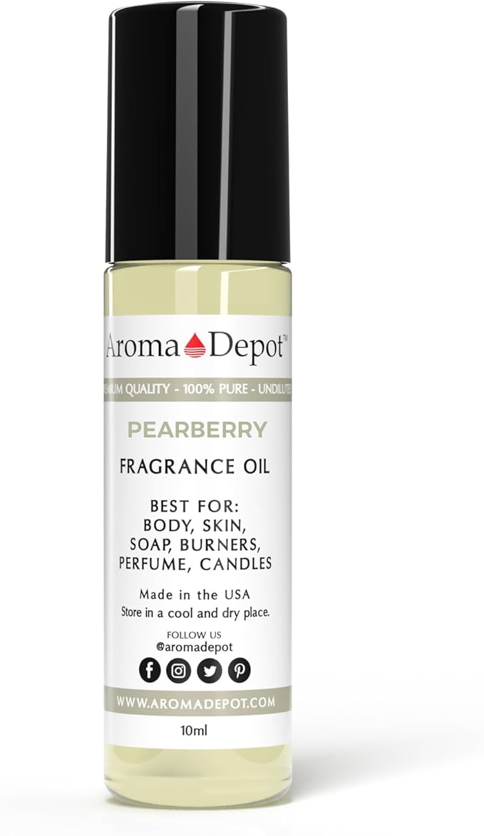 Aroma Depot 10ml Roll On Pearberry Perfume Oil for making, Body Oil, Soap, Candle Making & Incense. Our version is a Premium Quality Undiluted & Alcohol Free