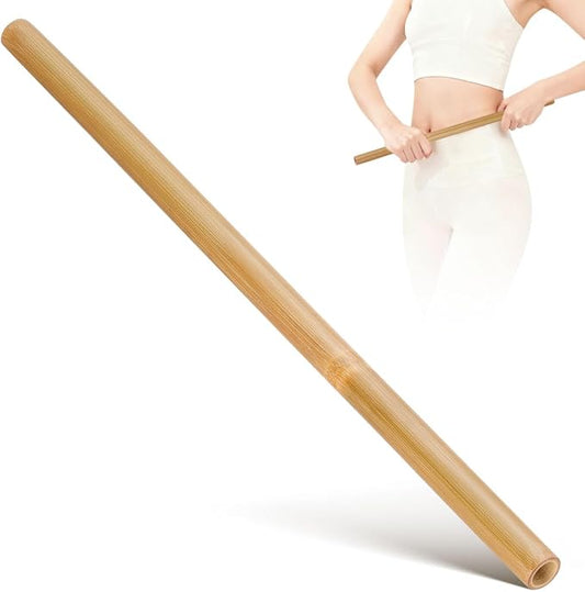 Healifty Bamboo Massage Stick 16.53 Inch Muscle Massaging Tool for Back and Body Pain Relief Manual Body Massager for Home Wellness and Relaxation