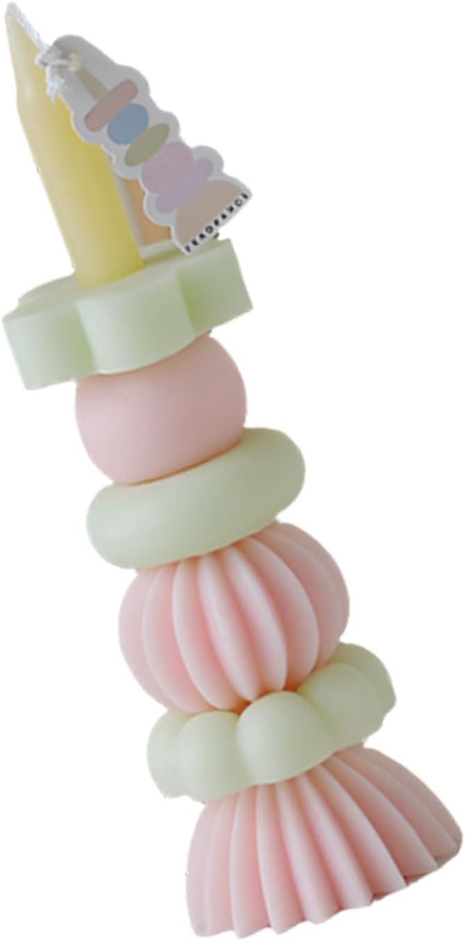 Creative Rainbow Stacking Scented Candle Soybean Waxes Air Freshener Candle for Home Relaxation Aromatherapies