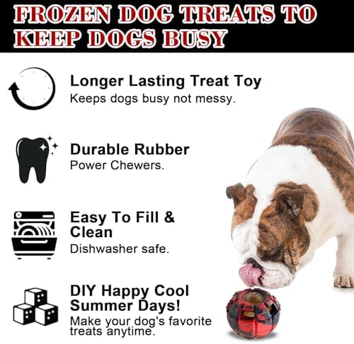 Yipetor Interactive Dog Chew Toy, Large Enrichment Frozen Treat Lick Ball