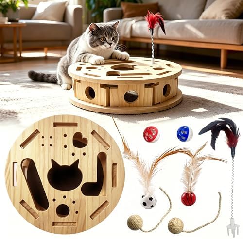 2026 New Model Circle Cat Nail File Enrichment Box Cat Nail File Box with Sandpaper Stress-Free Alternative to Trimming Nails, Cat Toys Interactive for Indoor Cats Nail Scratcher （Circular）