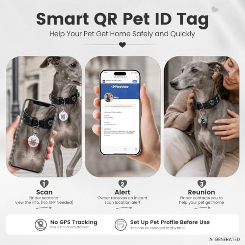 Rhinestone Dog Collar with QR ID Tag, Ostrich-Embossed, Black, L | Crystal Dog Collar with Ostrich-Embossed Texture, Adjustable Waterproof Fit and QR Scan Pet ID for Stylish Daily Wear