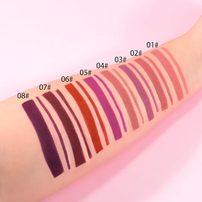 Gel Lip Liner Pencil for Women, Cherry Red Matte Long Lasting Lip Liner Lipstick 24 Hour, High Pigmented Lips Makeup Retractable Liners Waterproof Smudge Proof, Vegan & Cruelty-Free 07