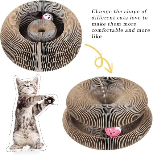 Kitty Curlz, Kitty Curlz Cat Toy, Magic Organ Cat Scratching Board, Snufflepaw Accordion for Cats, Interactive Scratch Pad, Recyclable Cat Scratcher.