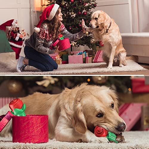 ucho Dog Toys for Aggressive Chewers, Rose Dog Toy for Small Medium Dogs, Interactive Chew Toys for Training and Cleaning Teeth
