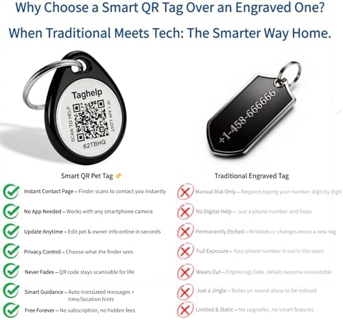 Reflective Cat Collar Breakaway with QR Code Tag for Girl Boy cat Name tag Kitten Collars with Bell Cat ID Tag Personalized Real-time scan alerts, No Subscription or fees(Black)