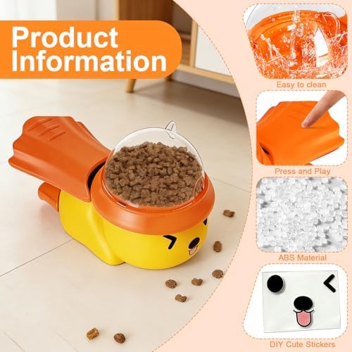 Interactive Dog Toy Food Puzzle, Treat Dispensing Slow Feeder for Dogs & Cats, Enrichment Toy to Reduce Boredom, IQ Training Toy, Pet Food Dispenser with DIY Stickers