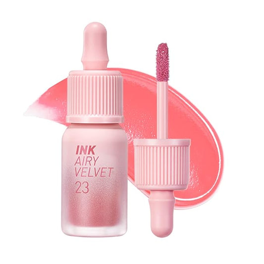 Peripera Ink Airy Velvet Lip Tint | High-Pigmentation, Lightweight, Soft, Moisturizing, Not Animal Tested (023 IN THE PEACHLIGHT)
