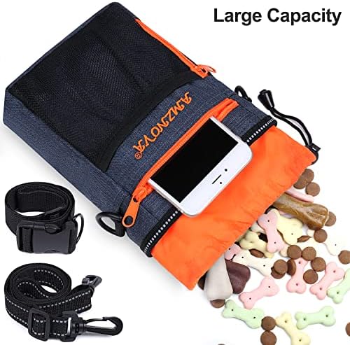 AMZNOVA Dog Treat Pouch Treatnow Dog Treat Bag, 6 Cups, Heather Navy