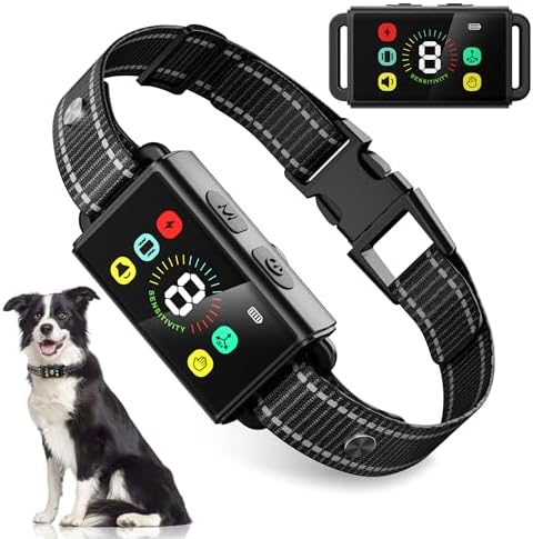 MODUS Dog Bark Collar, Rechargeable Anti Barking Training Collar with 8 Adjustable Sensitivity, IP67 Waterproof Bark Shock Collar with Beep Vibration Shock for Large Medium Small Dogs(Outdoor&Indoor)