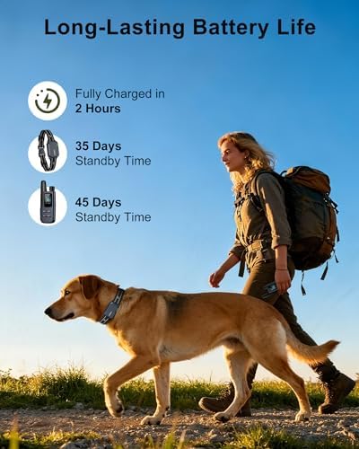 Dog Shock Collar - 4500FT Dog Training Collar with Remote | IPX8 Waterproof Electric Dog Collar with 4 Training Modes, Security Lock, Rechargeable eCollar for 10-120lbs Dogs(Dark Blue)