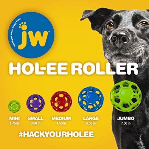 JW Pet HOL-ee Roller, Natural Rubber, Small 3in, Colors May Vary