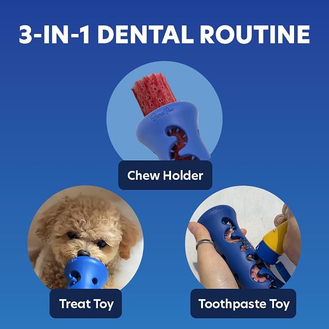 SuperPaw Dog Dental Chews (Banana, M) & Chew Holder (M) Bundle Kit