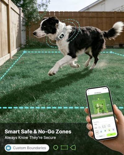 ABBIDOT GPS Tracker for Dogs - Real-Time Pet Tracker with Virtual Fence, Activity Monitor, Location History, Escape Alerts, 3-Mode Night Light, GPS Dog Tracker with Health & Behavior Monitoring